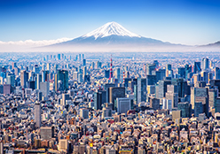 Regeneron location in Tokyo, Japan. Tokyo skyline with Mount Fuji.